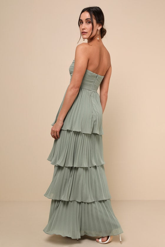 Seriously Sensational White Strapless Tiered Maxi Dress