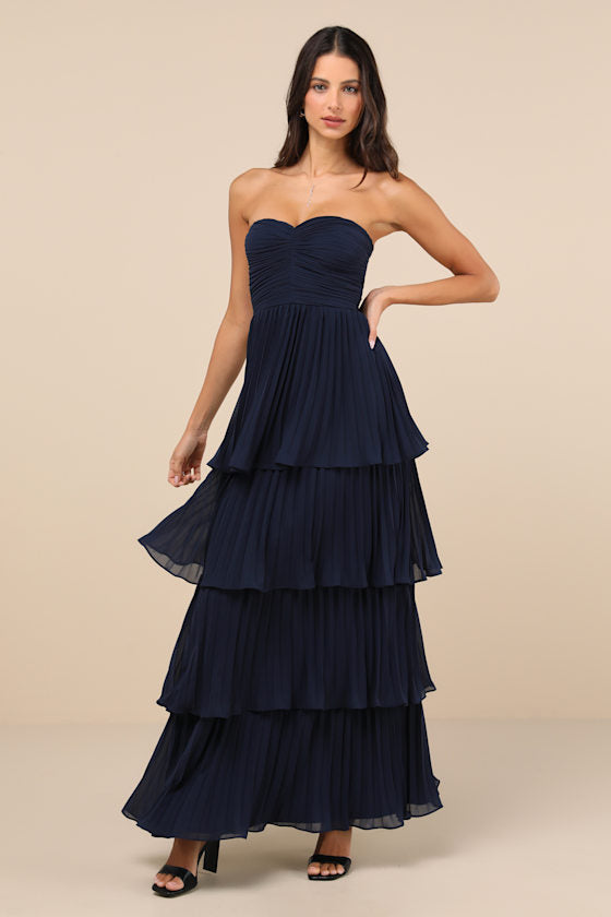 Seriously Sensational White Strapless Tiered Maxi Dress