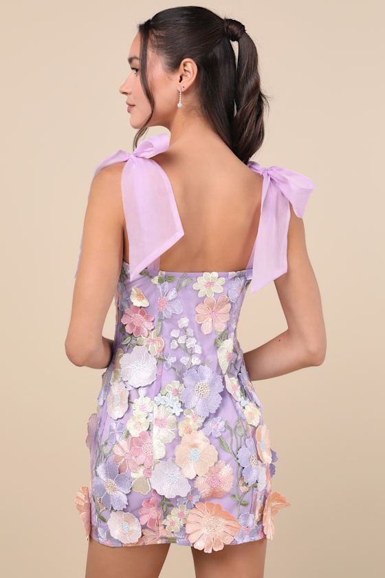 Emphatically Adorable Hot Pink Floral Tie-Strap Mini Dress