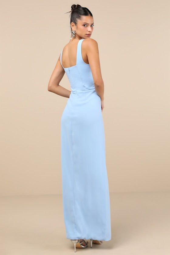 Glamorous Disposition Burgundy Ruched Maxi Dress