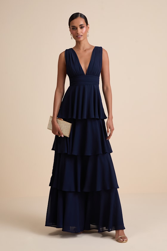 Amazing Evening Lavender Tiered Maxi Dress