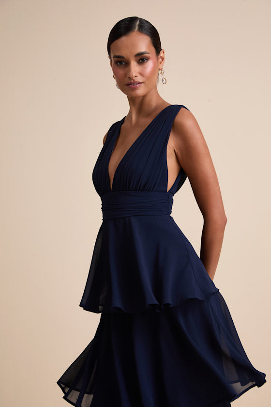 Amazing Evening Lavender Tiered Maxi Dress