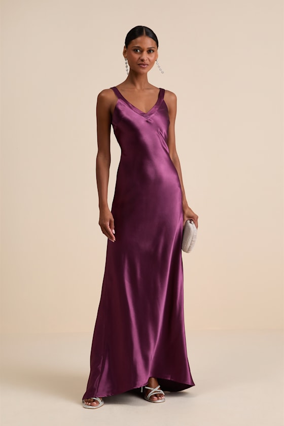 Perfectly Classy Yellow Satin Strappy Maxi Dress