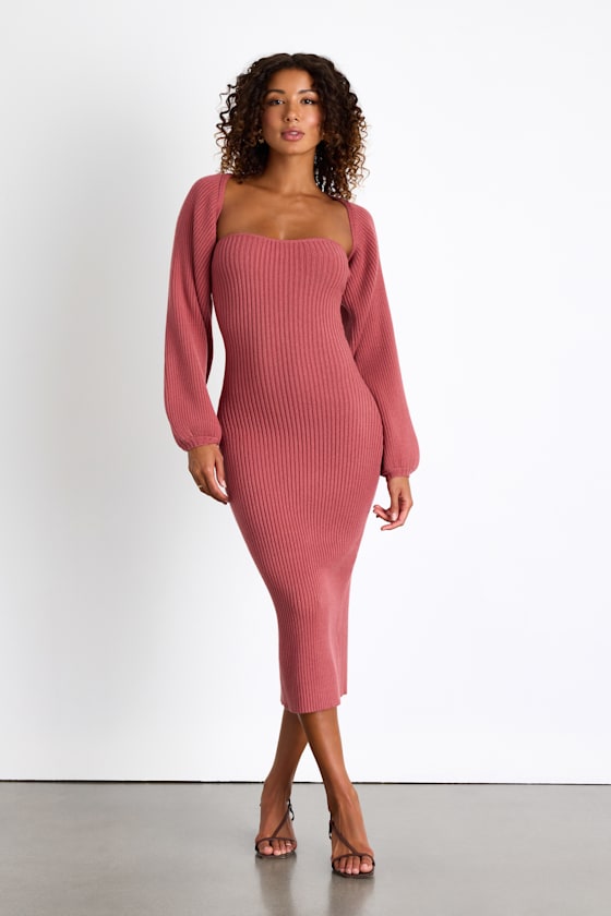 Autumn Aura Olive Green Ribbed Two-Piece Sweater Dress