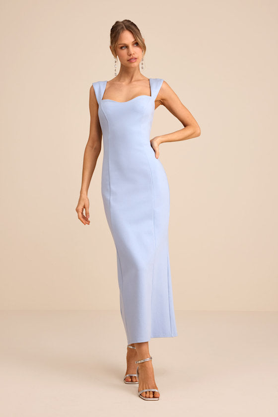 Samai Black Cap Sleeve Bodycon Midi Dress