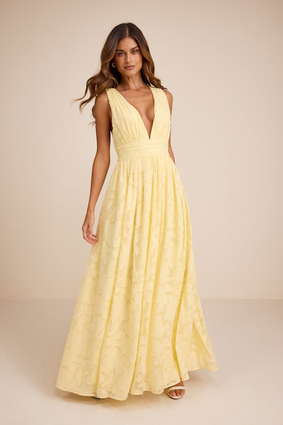 Sweet Sophistication Green Burnout Floral Maxi Dress