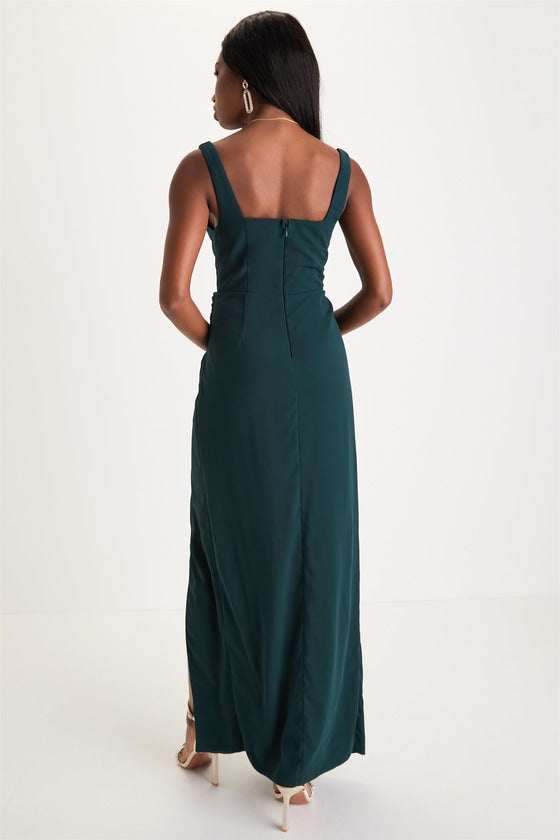 Glamorous Disposition Black Ruched Maxi Dress