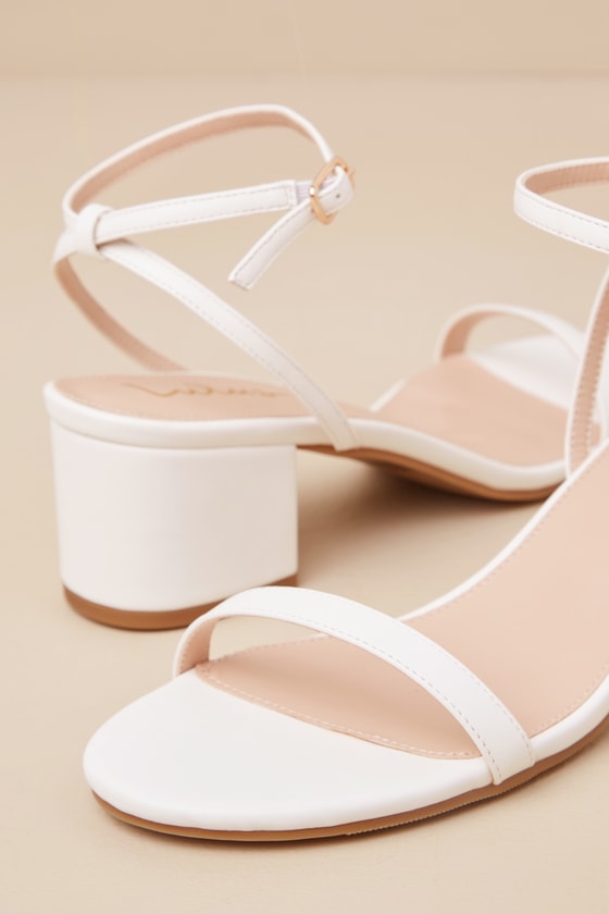Julie White Ankle Strap Heels #Color_White