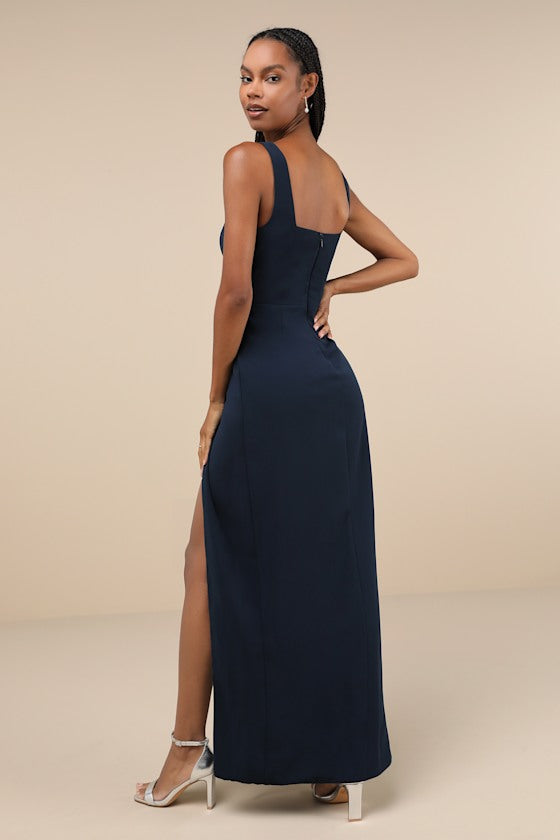 Glamorous Disposition Black Ruched Maxi Dress