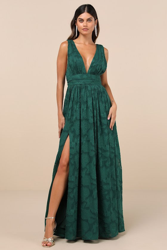Sweet Sophistication Green Burnout Floral Maxi Dress #Color_Green