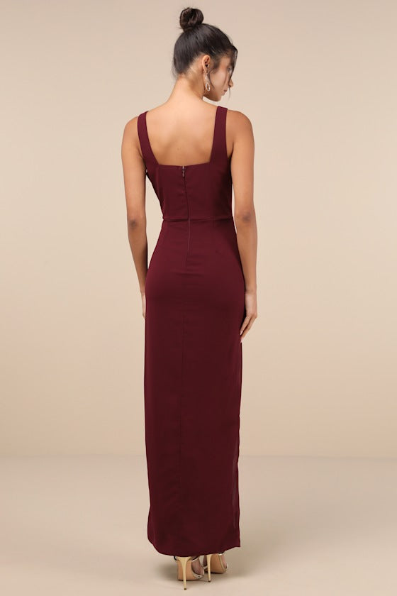 Glamorous Disposition Black Ruched Maxi Dress
