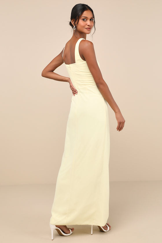 Glamorous Disposition Black Ruched Maxi Dress