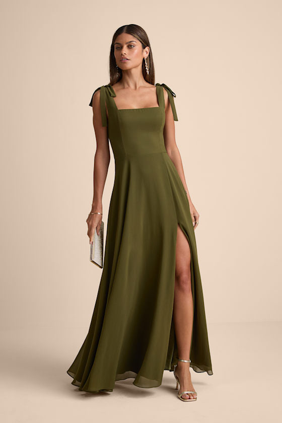 Love Me Forever Black Square Neck Maxi Dress