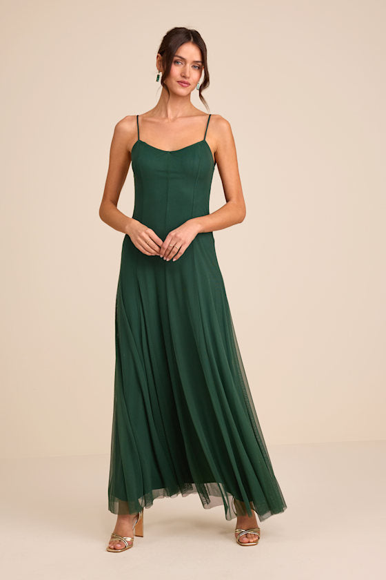 Atori Black Mesh Sleeveless Maxi Dress