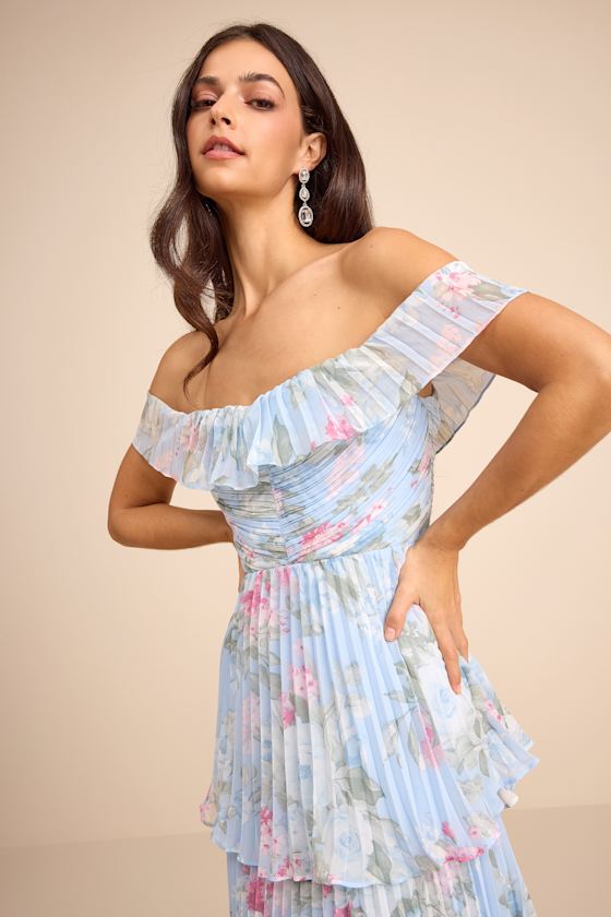 Always Remarkable White Pleated Off-the-Shoulder Maxi Dress