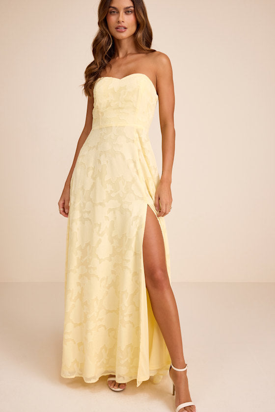 Garden of Romance Light Yellow Burnout Maxi Dress #Color_Light Yellow