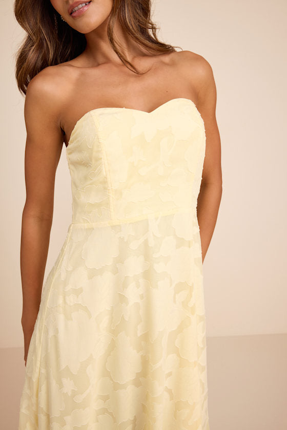 Garden of Romance Light Yellow Burnout Maxi Dress #Color_Light Yellow