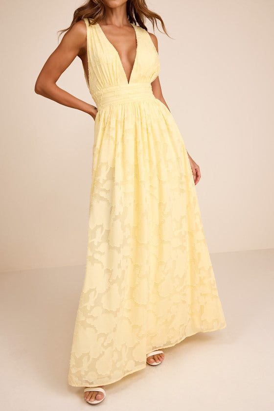 Sweet Sophistication Burgundy Burnout Floral Maxi Dress