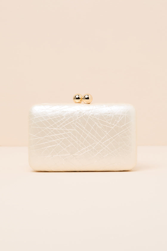Adera Ivory Textured Crossbody Clutch #Color_Ivory