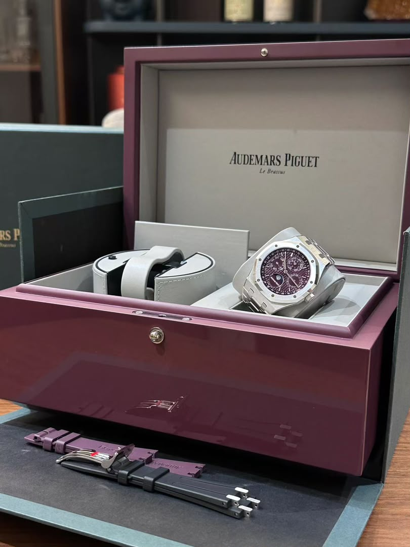 Burgundy mechanical watch
