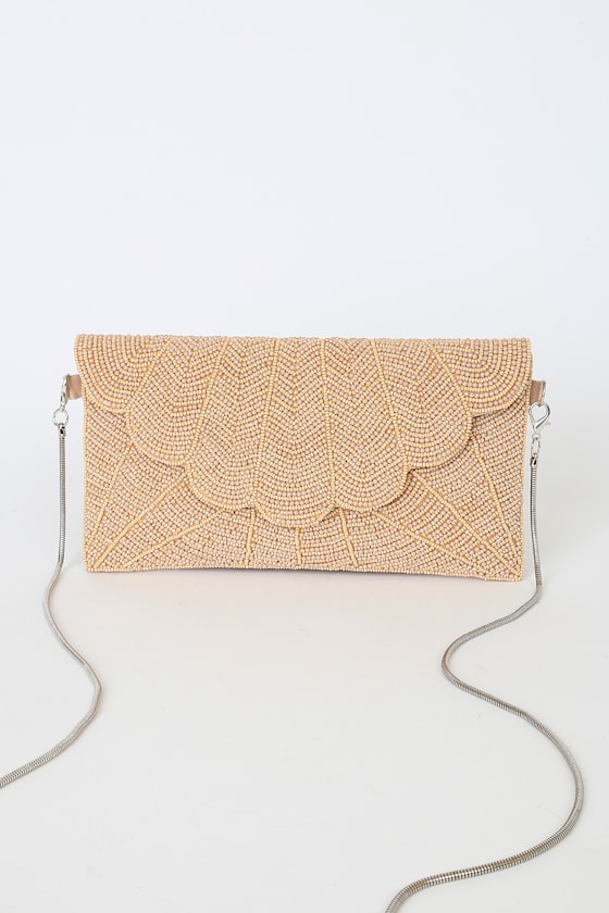 Junipero Champagne Beaded Clutch #Color_Champagne