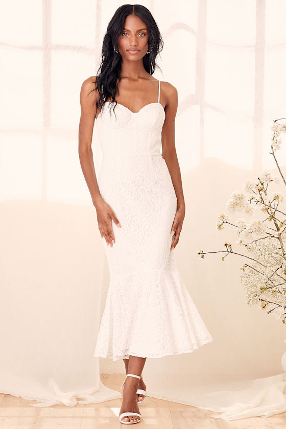 Found Your Love Black Lace Sleeveless Trumpet Midi Dress