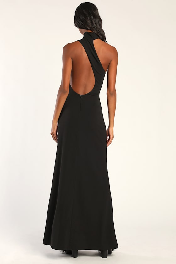 Keep It Interesting Red Asymmetrical Cutout Halter Maxi Dress